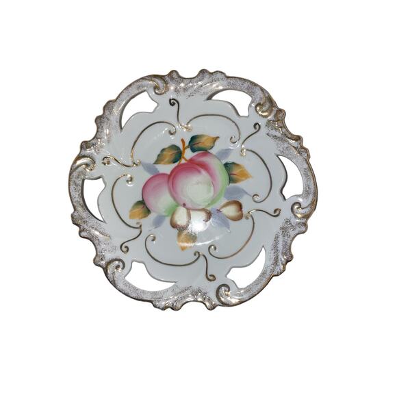 Shafford Other - Vintage Shafford Pierced Pedestal Plate apple pear fruit